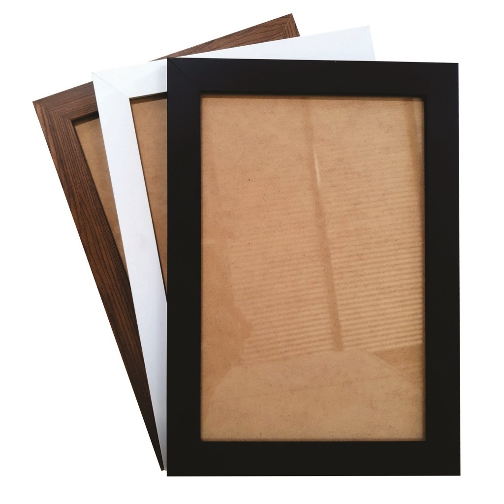 Moldura para quadros decorativos preto madeira e branco 100x80