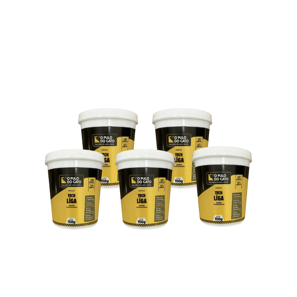 Kit 5 Aditivo Para Argamassa Tech Liga 150g - Pulo Do Gato