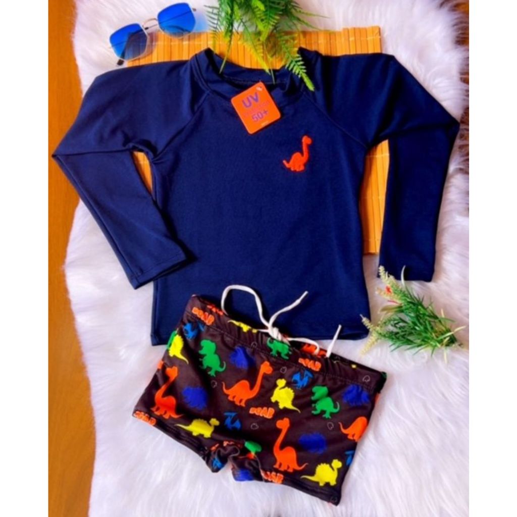 Blusa Proteção Térmica mais SUNGA Infantil Bebê UV50+ Roupa de Banho Praia Piscina 1 a 10 ...