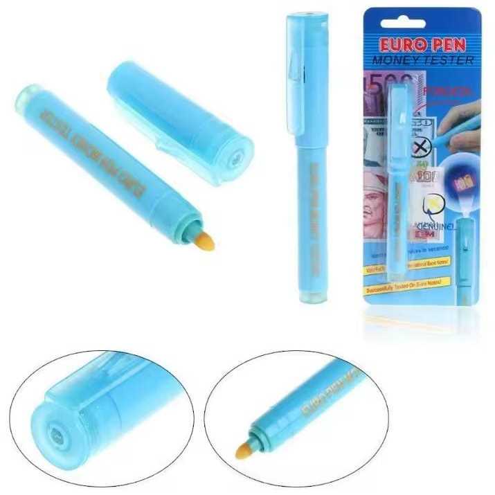 CANETA 2 EM 1 DETECTOR DE CÉDULAS EURO PEN MONEY TESTER BAHANG
