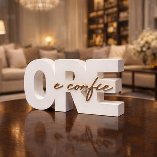 Letreiro Decorativo Ore E Confie Com Relevo em Impressão 3D Para Decoração Motivação