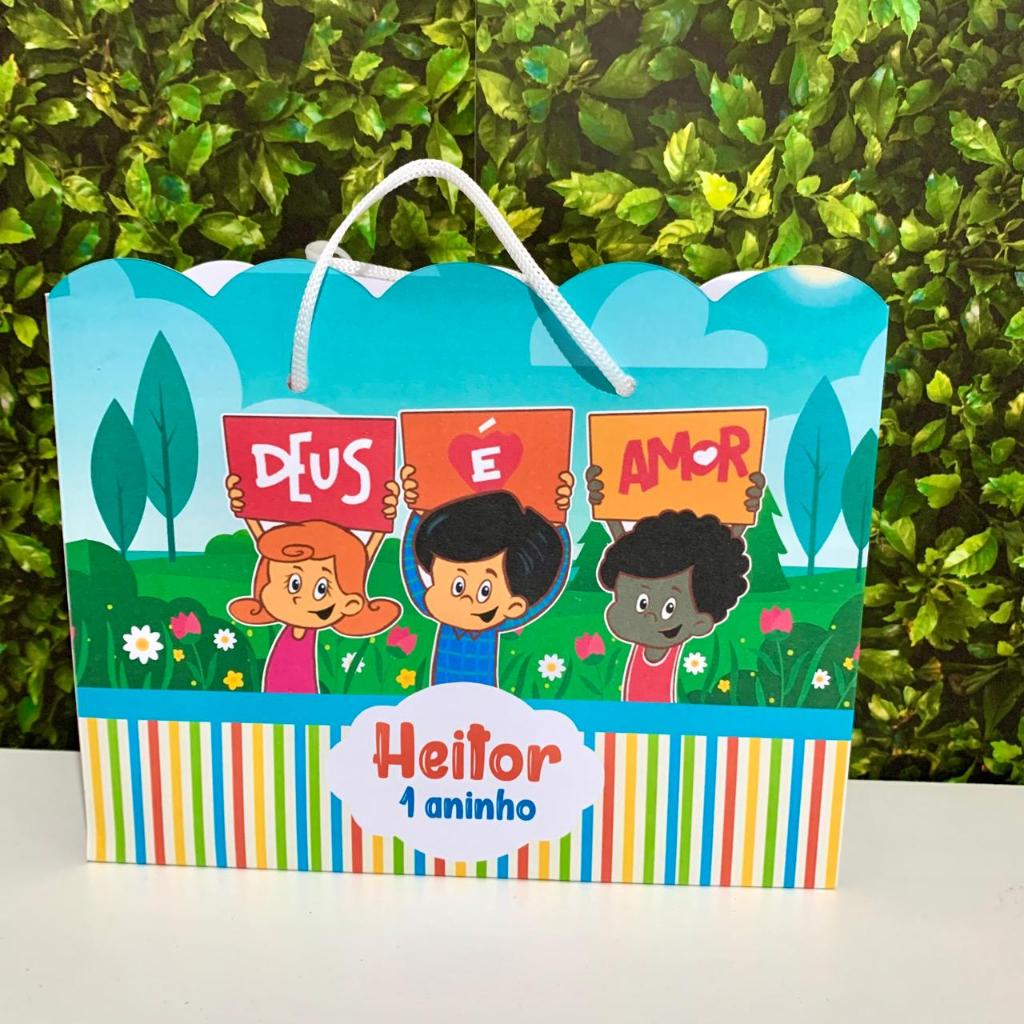 Sacolinhas Personalizadas (G) 3 Palavrinhas Lembrancinhas Festa Infantil | PEGUE E MONTE