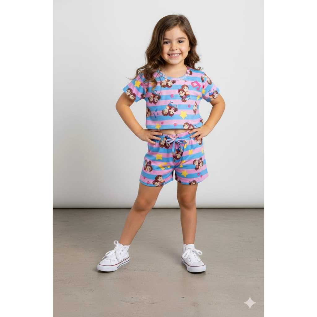 Conjunto verão infantil de menina temático da Maria clara em Oferta na Shopee