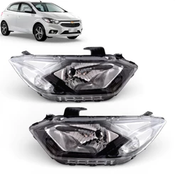 Farol Dianteiro Onix 2017 2018 2019 Led Máscara Negra Preto