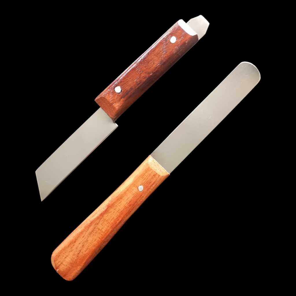 Espátula / Faca para gesso cabo madeira - Prótese Dentária em Oferta na Shopee