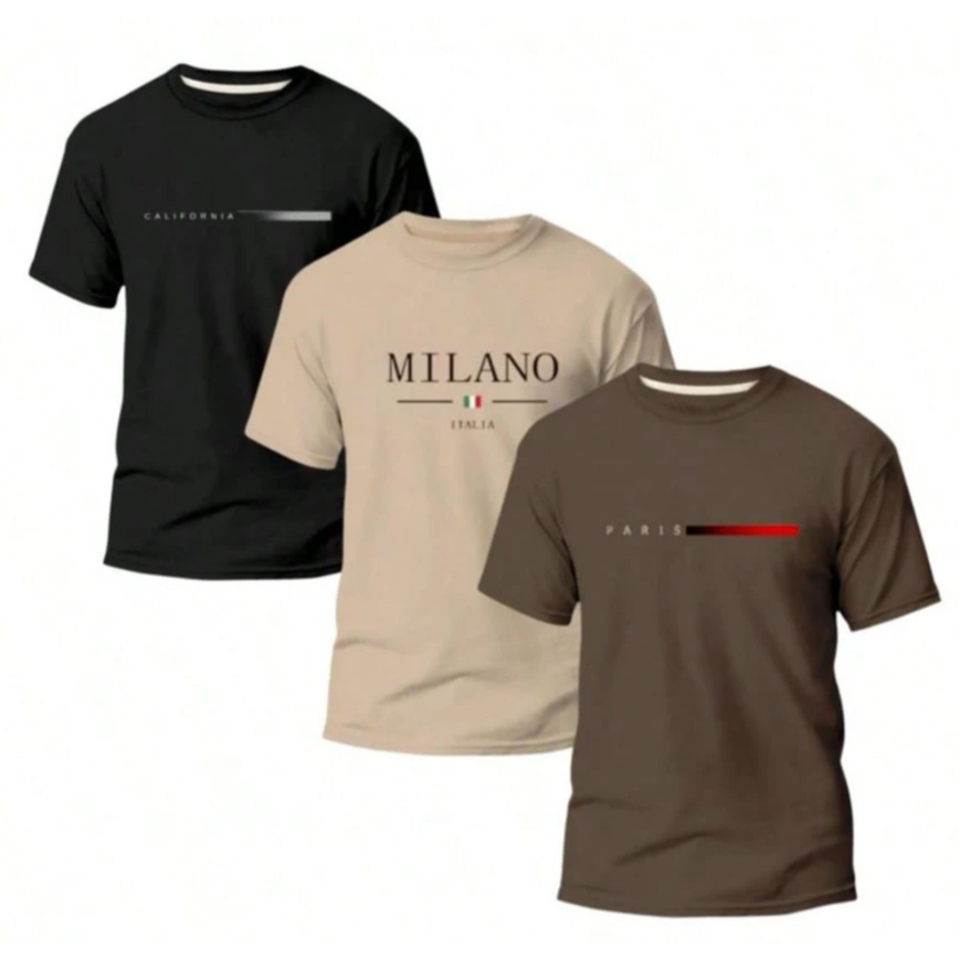 Kit Países Conjunto Milano Lançamento Streetwear Blusa Estilosa Algodão