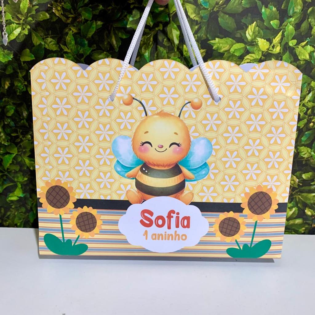 Sacolinhas Personalizadas (G) Abelhinha Lembrancinhas Festa Infantil | Todos  os temas PEGUE E MONTE