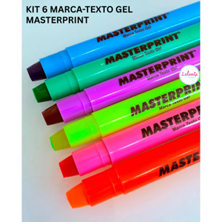 Kit 6 Canetas Marca Texto em Gel Masterprint – Não Mancha Ideal para Bíblia Vade Mecum e Estudos em Oferta na Shopee