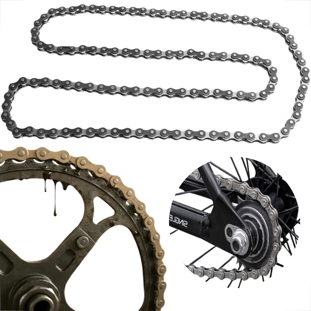 2 Corrente Grossa Para Bicicleta Sem Marcha Aro 12/16/20/24/26/28 Single Coroa Unica