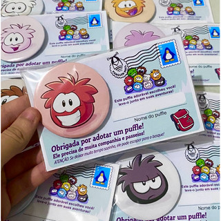 Adote um Botton Puffle! Botton 5,5cm Puffle Club Penguin- Escolha o seu e leve com você!