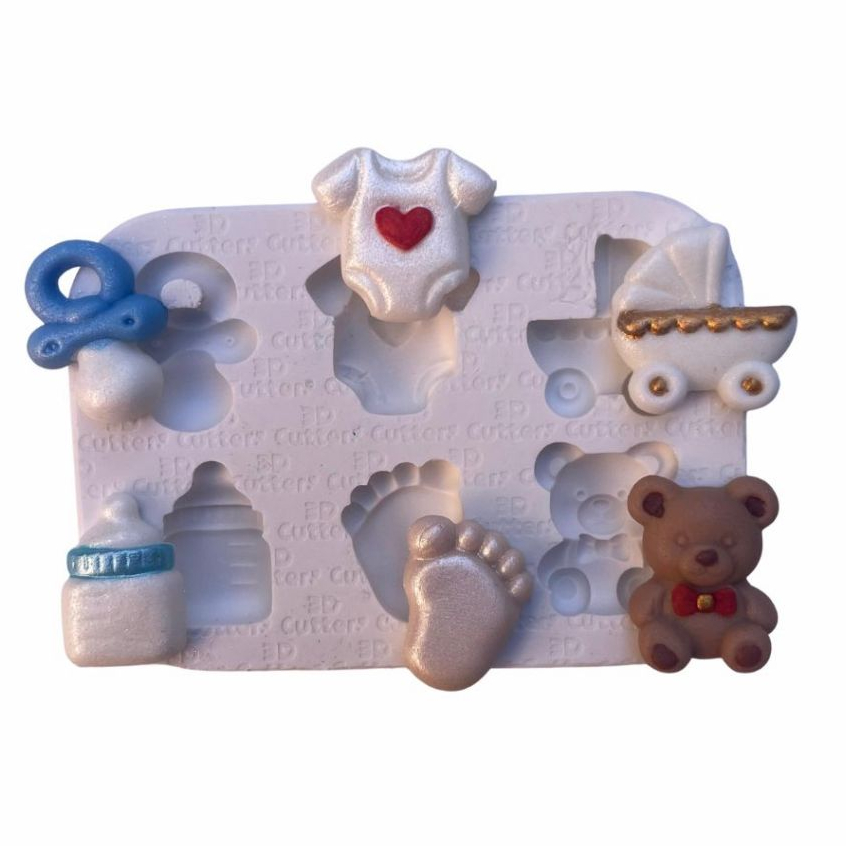 Molde de Silicone - Chá de Bebê - para Enfeites e Apliques de Artesanato