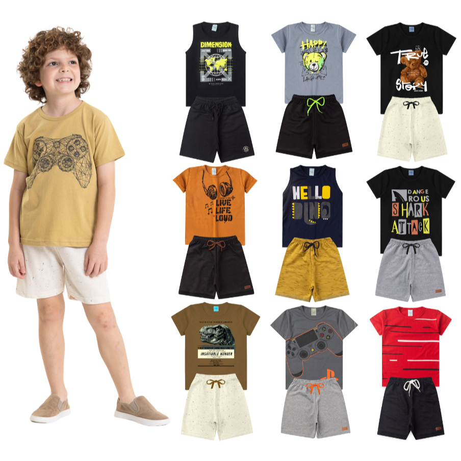 Kit 3 Conjuntos Infantil Menino Verão Sortido L35
