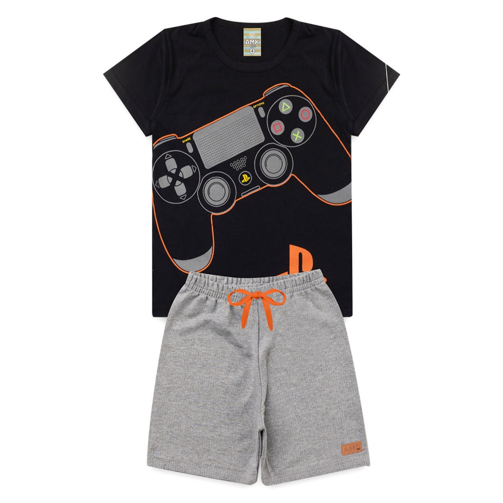 Conjunto Infantil Menino Verão Premium  Camiseta E Bermuda l08 em Oferta na Shopee