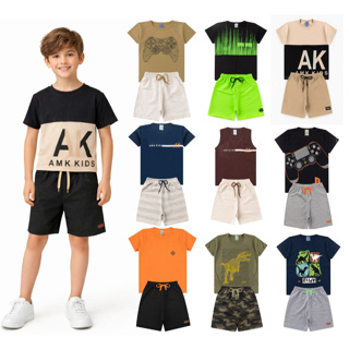 Kit Roupa Infantil Masculino Verão 6 a 10 Peças Regatas Camiseta e Bermuda Menino L28 em Oferta na Shopee