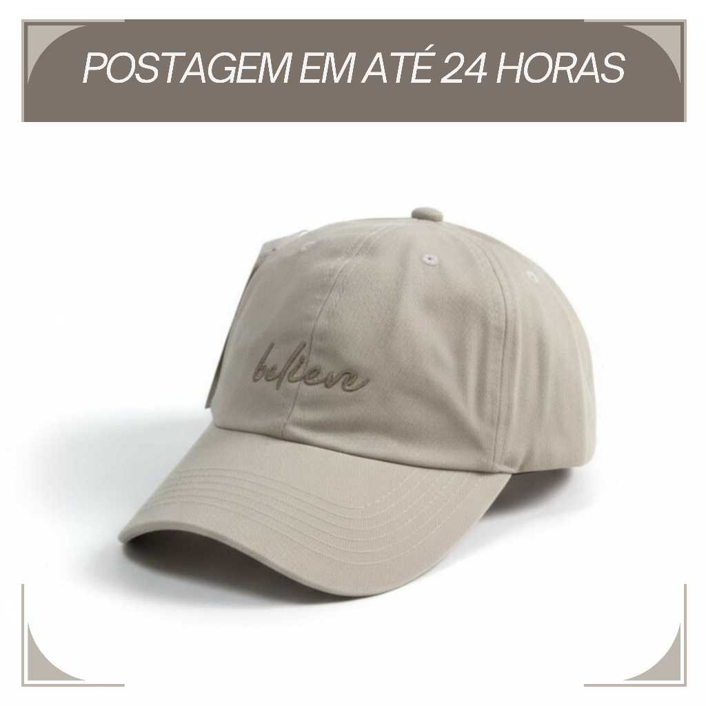 Boné Believe Retro Basebol Aba Curva Masculino Feminino Regulagem Fitão em Oferta na Shopee