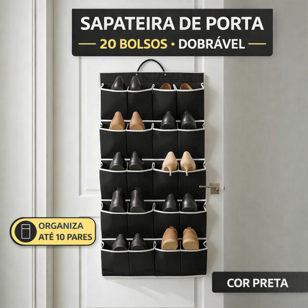 Sapateira Organizadora Atrás da Porta 10 Pares Multiuso Vertical