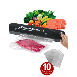 Seladora Embalagem A Vácuo Portátil Alimentos Bivolt Elétrica Embala Conservação + 10 Sacos em Oferta na Shopee