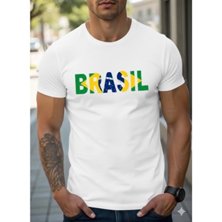 Camiseta masculina 100% algodão Brasil em Oferta na Shopee