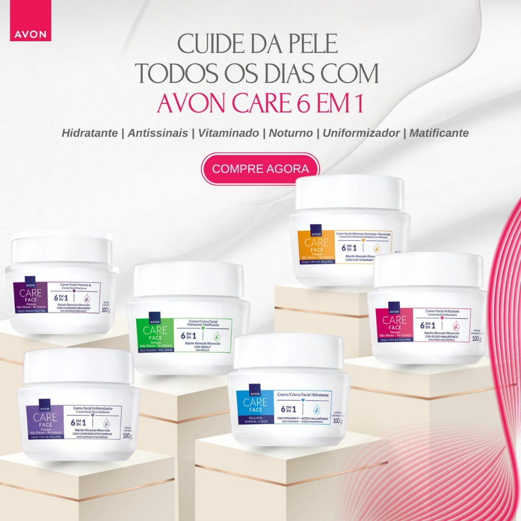 Creme Facial Avon Care 100g (Hidratante/Antissinais/Hidratante Vitaminado)