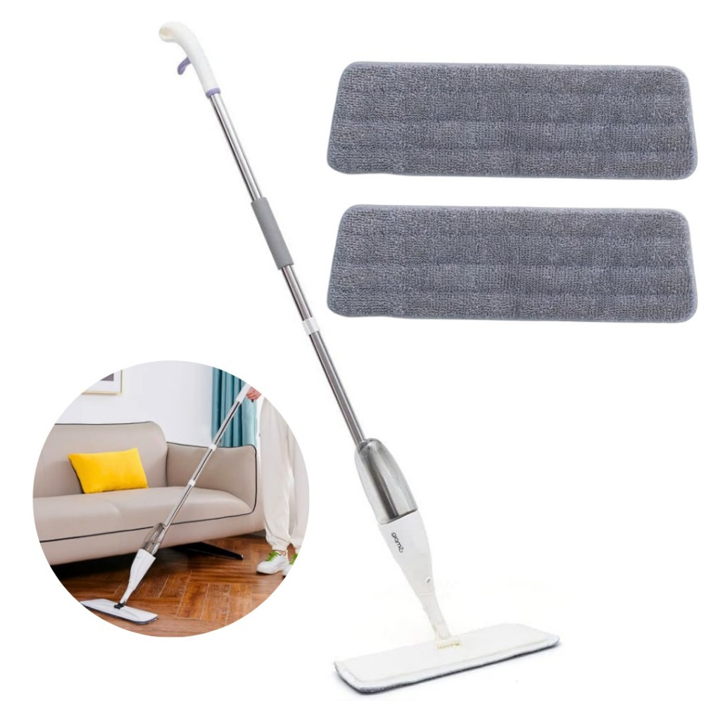 Mop Spray Magico Com Reservatório Rodo De Limpeza Microfibra + 2 Refil