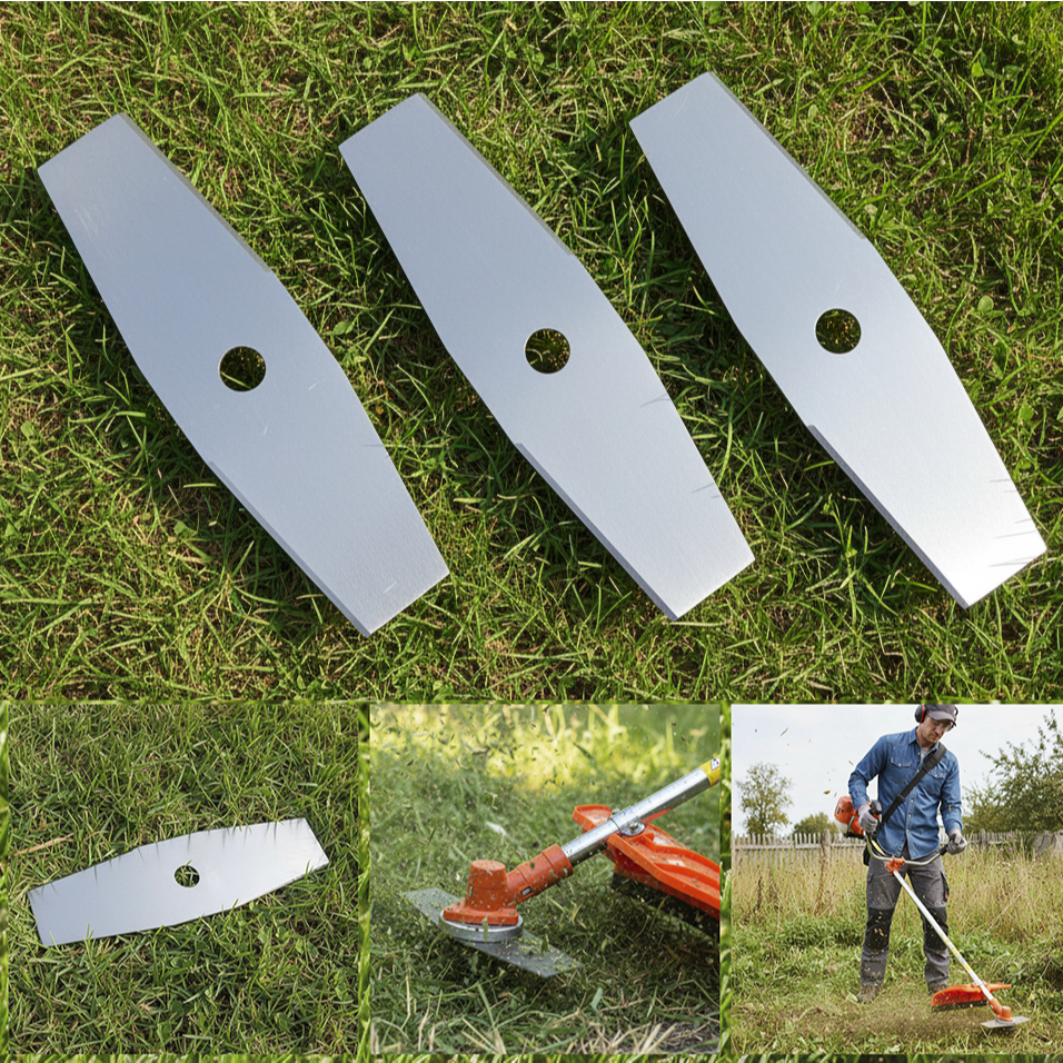 3 Lâminas Faca 2 Pontas Para Roçadeira Furo 1" 25,4mm Alta Durabilidade Universal Alta Resistência