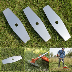 3 Lâminas Faca 2 Pontas Para Roçadeira Furo 1" 25,4mm Alta Durabilidade Universal Alta Resistência