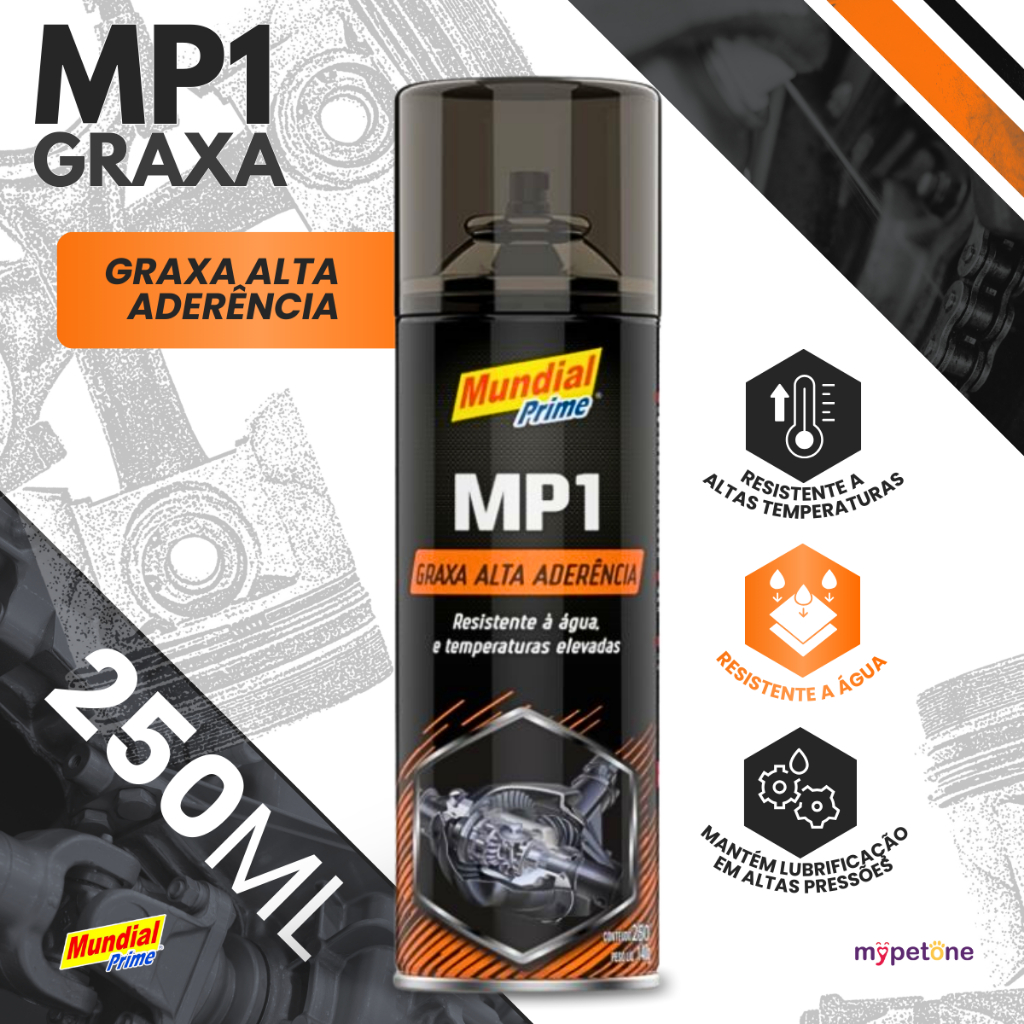 Graxa Alta Aderência MP1 Spray 250ml - Mundial Prime em Oferta na Shopee