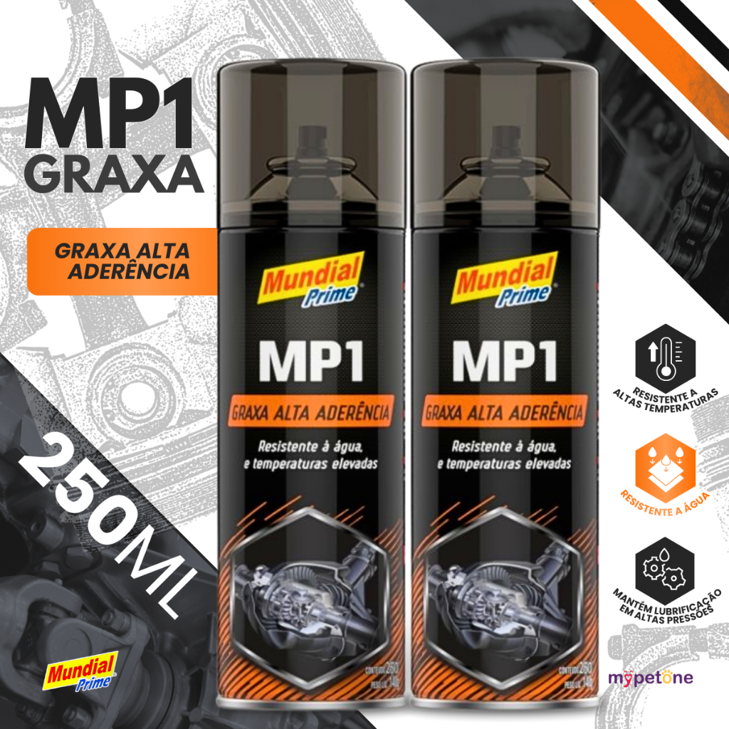Kit 2 Graxa Alta Aderência MP1 Spray 250ml - Mundial Prime em Oferta na Shopee