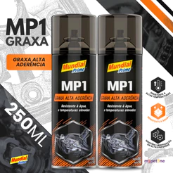 Kit 2 Graxa Alta Aderência MP1 Spray 250ml - Mundial Prime