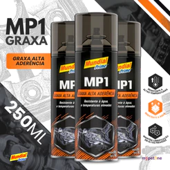 Kit 3 Graxa Alta Aderência MP1 Spray 250ml - Mundial Prime