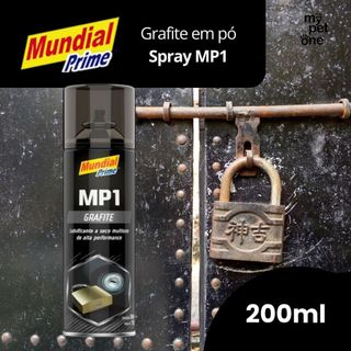 Grafite em Pó Spray 200ml Lubrificante Seco Multiuso - Mundial Prime