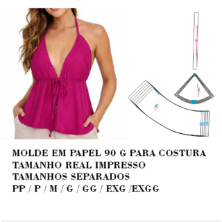 MOLDE,MODELAGEM DE BLUSA FRENTE UNICA EM PAPEL HSTZ-198 em Oferta na Shopee