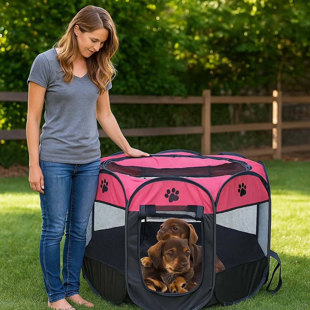 Cercadinho Pet Dobrável Casinha Cachorro Gato Caminha Quarto Animal Cerca Dormir Tenda