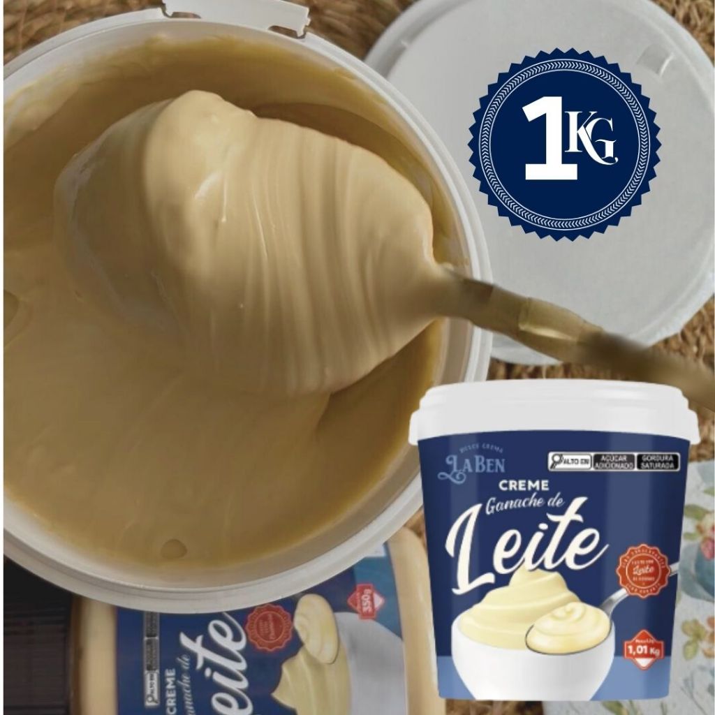 Creme Ganache de Leite La Ben 1kg chocolate branco - Doces no pote em Oferta na Shopee