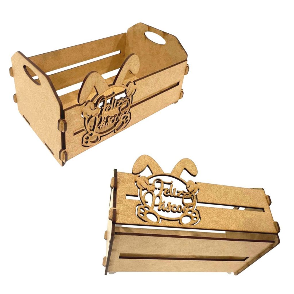 Kit 8 mini cesta cestinha caixote caixotinho 20 cm lembrancinha páscoa mdf cru artesanato festa
