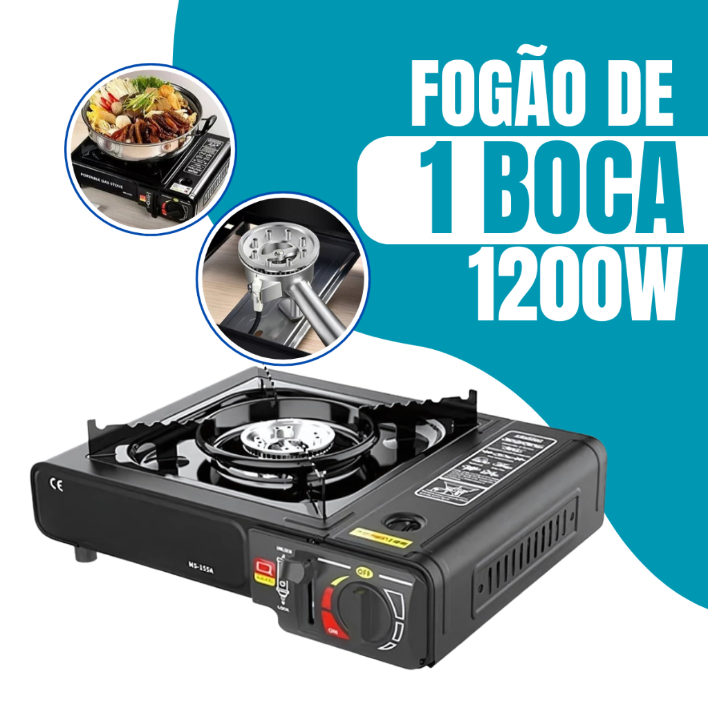 Imagem Fogareiro Fogão A Gás Portátil Multiuso Acampamento Pesca