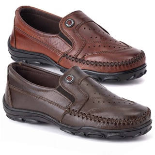 Kit 2 Pares Sapatilha Mocassim Docksider Masculino em Couro Legitimo em Oferta na Shopee