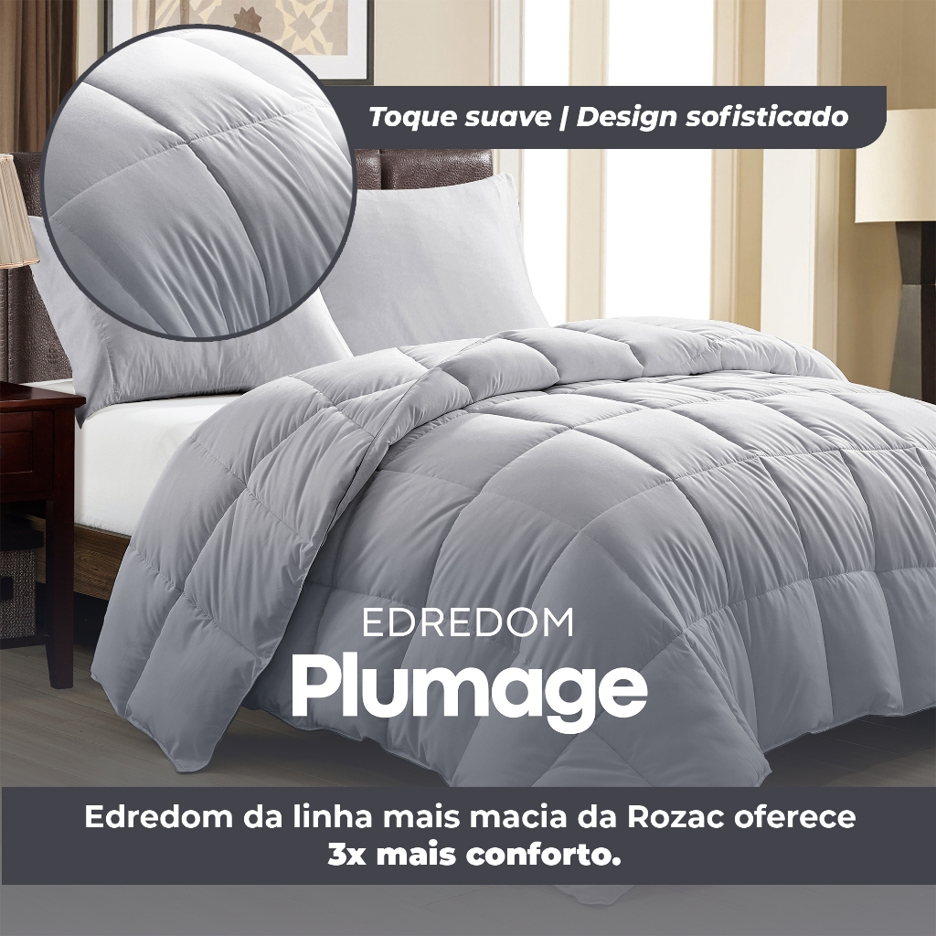 Edredom Dupla Face Queen Térmico Matelassado 2,40 m x 2,60 m Plumage Toque Suave Toque de Pluma em Oferta na Shopee