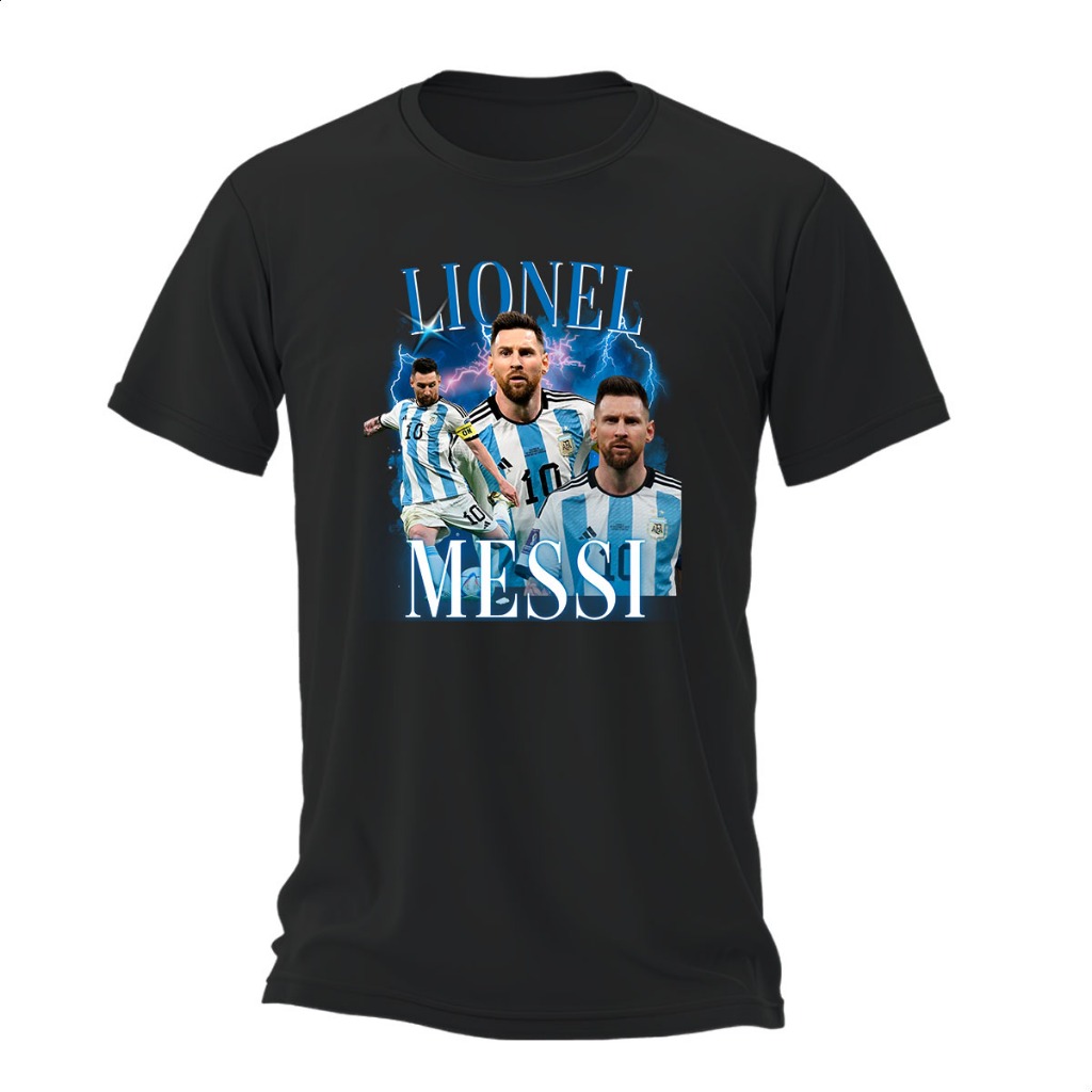 Camiseta Unissex Estilo Craque Argentino Lionel Messi Vintage Retro Streetwear Algodão