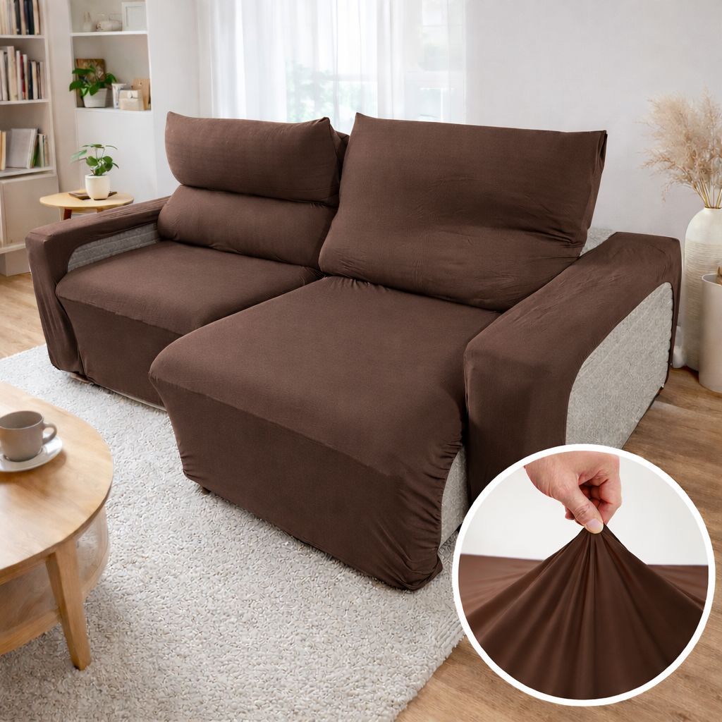 Capa de Sofá Retrátil Reclinável 2  lugares /  modulo Malha Gel Elástica | Ajuste Perfeito | Protege em Oferta na Shopee