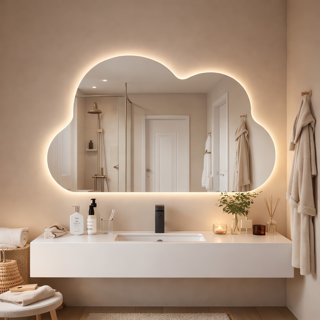 Espelho Led nuvem lançamento blogueira Pinterest com suporte quarto banheiro bateria fonte em Oferta na Shopee