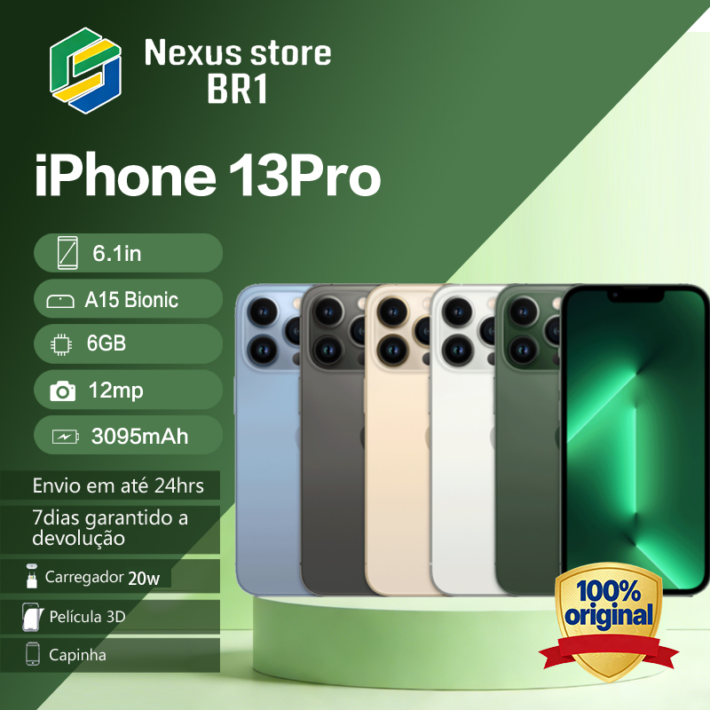 Apple iPhone 13 Pro 128GB/256GB Resistência à Água IP68, Bateria de Longa Duraçã