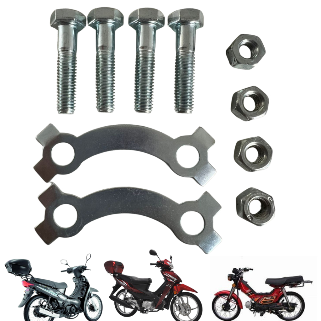 Parafuso Da Coroa com arruelas e travas para Flash 50cc Shineray Eagle Marva Vip Kasinski Soft