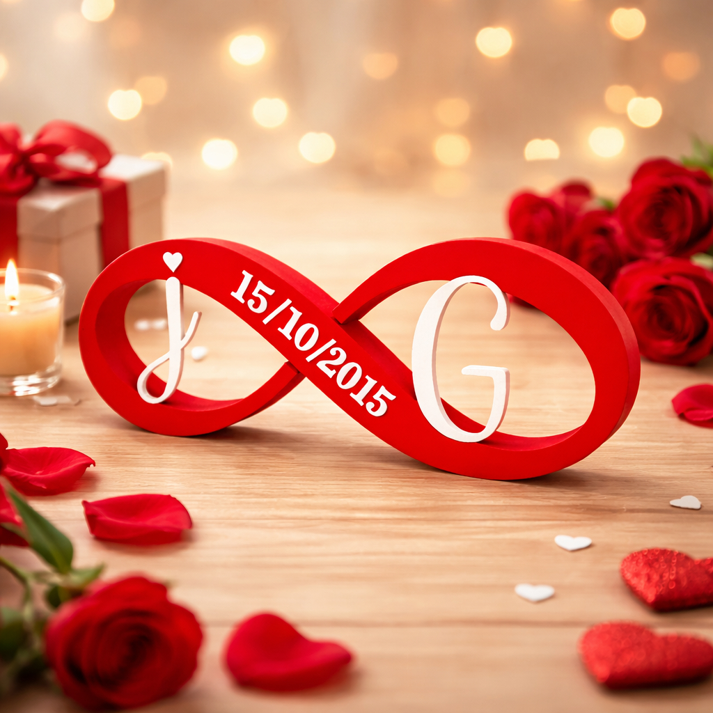 Escultura Infinito Personalizada com Nome e Data Presente Romântico Dia dos Namorados Decoração Amor em Oferta na Shopee