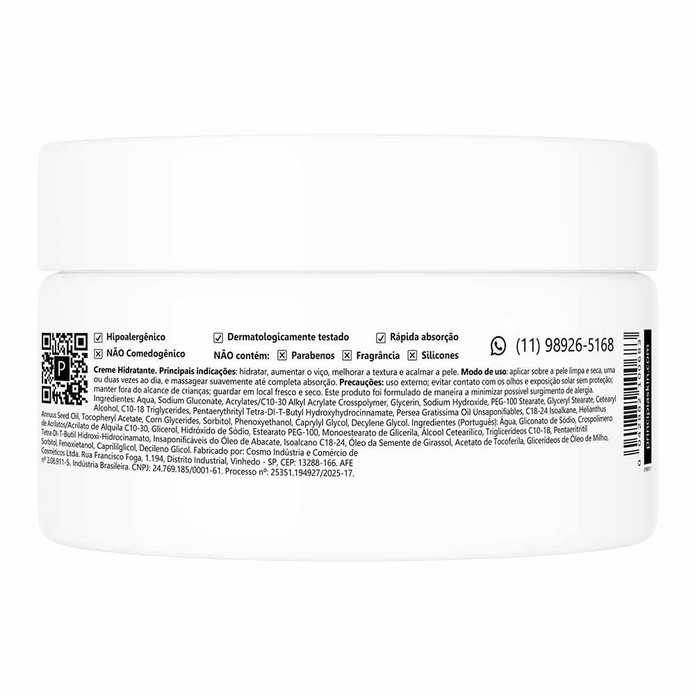 Creme Hidratante Corporal c/ 5% Óleo de Semente de Girassol + 3% Manteiga de Abacate Principia CH-02 com 250g · foto 2