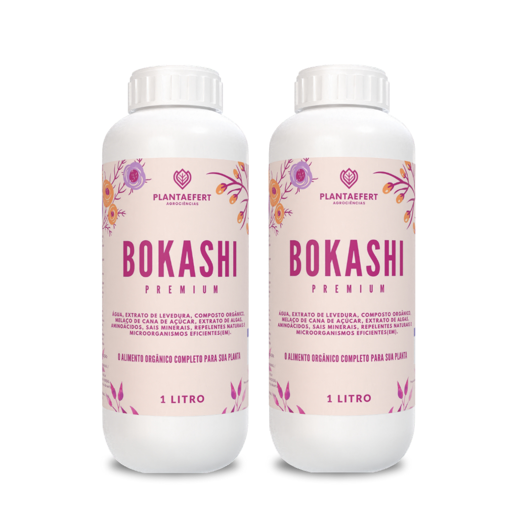 Kit 2x Bokashi Líquido 1 Litro com Absorção Eficiente para Raízes Fortes, Diluído Rende até 400 Litros