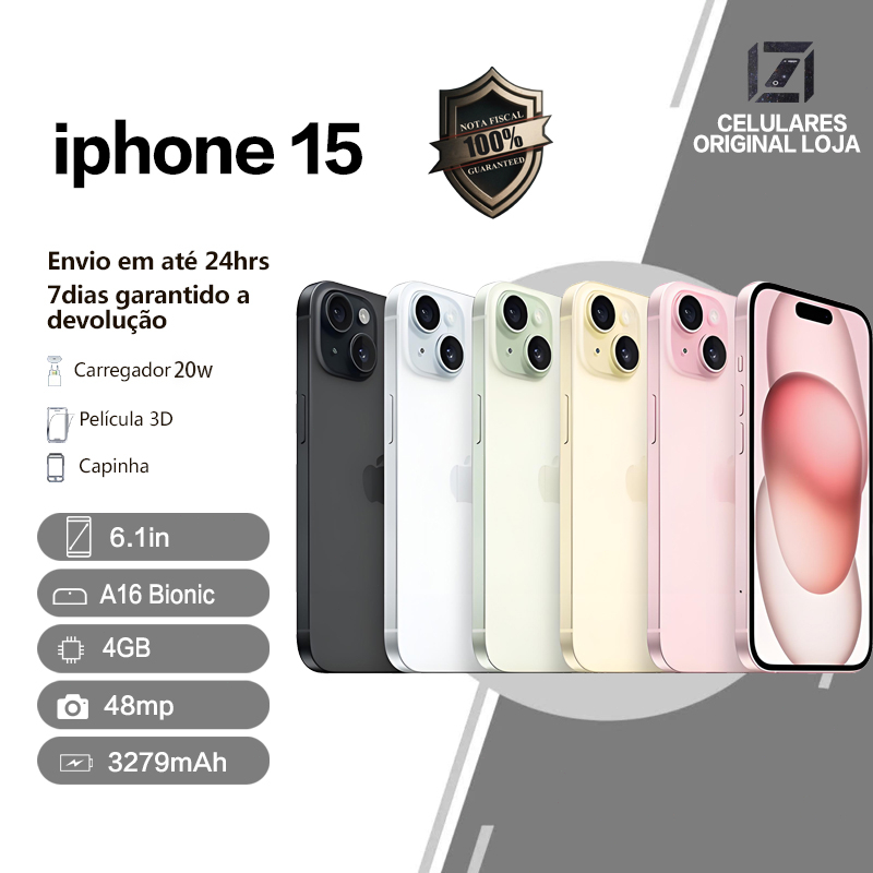 Celular iPhone 15 128/256GB - Original Apple  A16Chip