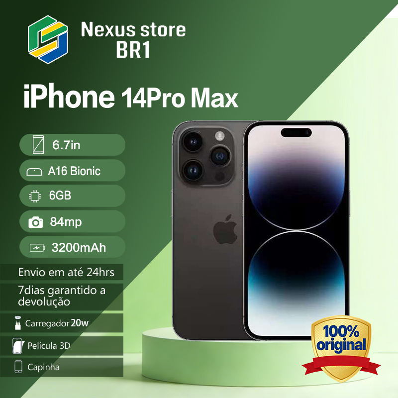 Apple iPhone 14 Pro Max 128GB/256GB 100% Original (tela 6.7)Chip A16 Bionico IP6