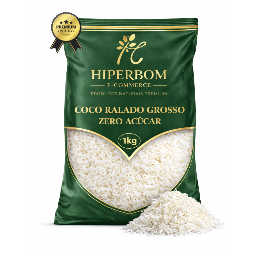 Coco Branco Ralado Grosso Sem Açucar Premium Natural 1Kg em Oferta na Shopee