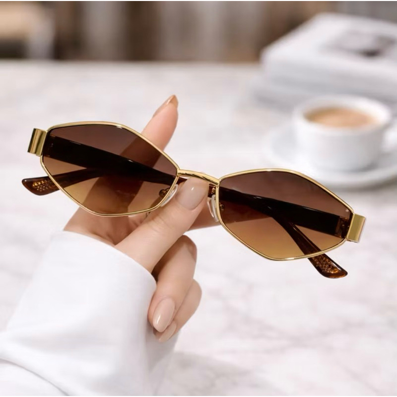Óculos Femininos De Metal Com Corte De Diamante De  – De Luxo Petite Frame UV400 Para Viagens E Uso Diário